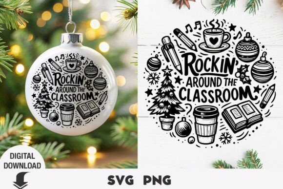 Christmas Teacher, Christmas Ornaments Graphics and Crafts