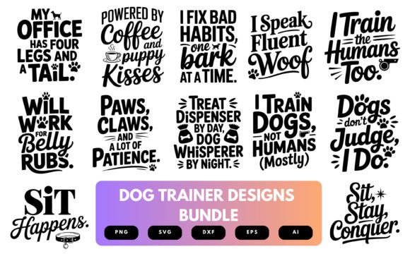 Dog Trainer SVG Bundle: Graphics for Crafts & Small Business