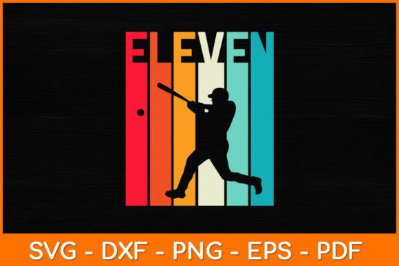 Eleven Baseball Vintage Retro Svg File