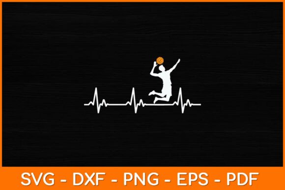 Funny Heartbeat Volleyball Player Svg