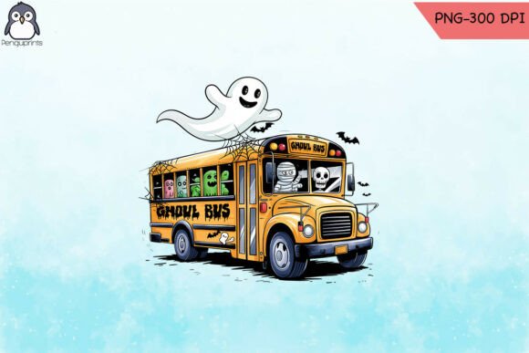 Ghoul Bus Spooky School Halloween PNG