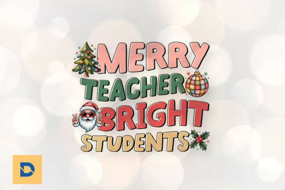 Merry Teacher Bright Students Xmas PNG