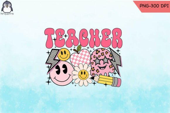 Pacchetto Retro Teacher PNG: Graphics for Crafts & Content
