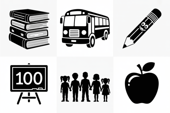 School Icons Bundle: Graphics for Crafts