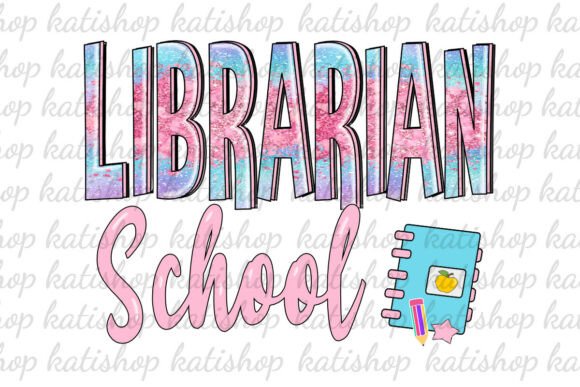 School Librarian Glitter PNG Sublimation: Graphics and Crafts in Action