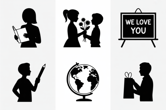 School Teacher Student Globe Gift Icons Graphics