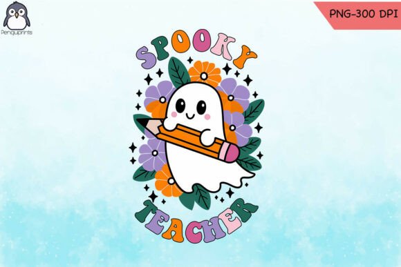 Spooky Teacher Halloween Cute Ghost PNG: Graphics and Crafts