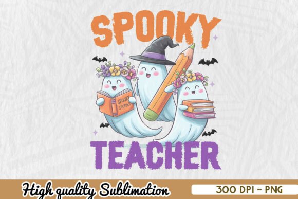 Spooky Teacher Sublimation Halloween PNG Graphics