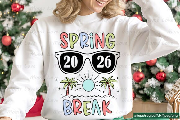 SPRING 2026 BREAK SVG PNG Tee for Graphics and Crafts
