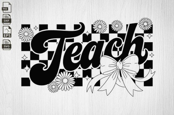 Teach Checkered Coquette Bow, Teacher: Graphics & Crafts