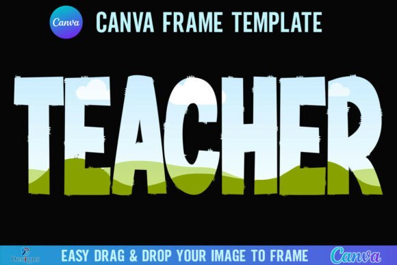 Teacher Canva Frame Template Doodle Font