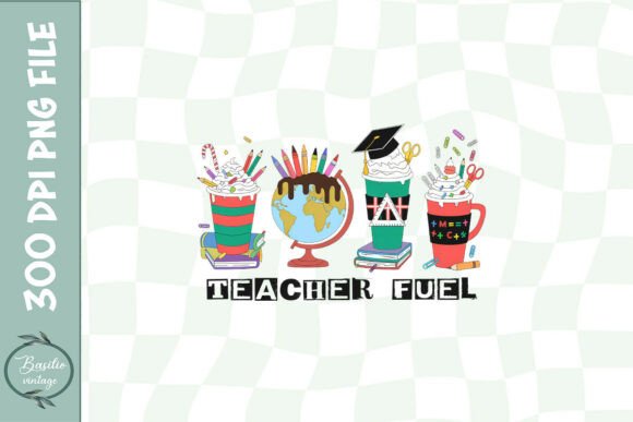 Teacher Fuel Christmas Coffee PNG Graphics