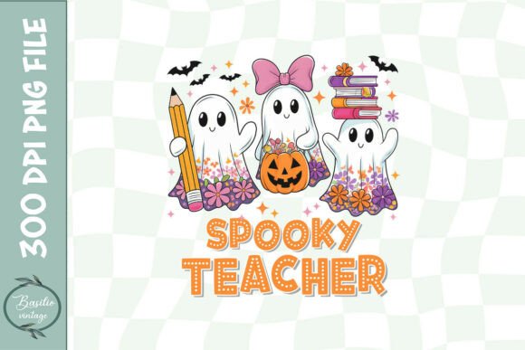 Teacher Halloween Preppy Sublimation PNG