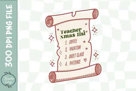 Teacher's Holiday Wishlist Xmas PNG