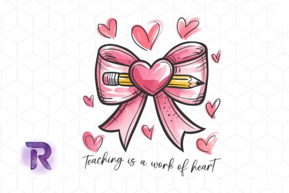 Teacher Valentine Coquette Bow PNG Graphics