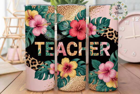 Tropical Teacher Tumbler Wrap Graphics